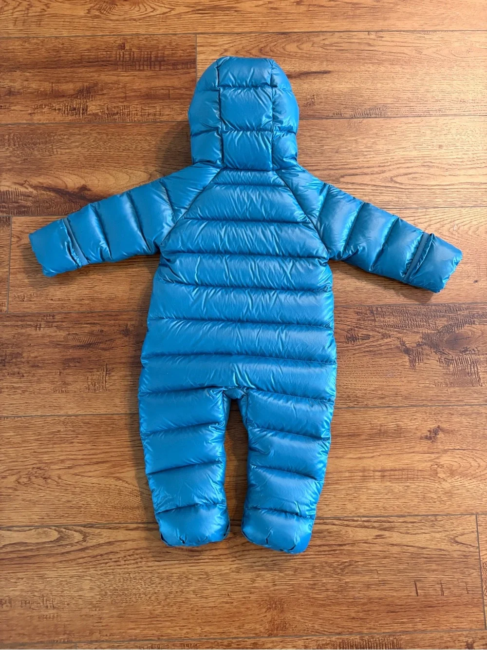 Patagonia Baby 3-6M Hi-Loft Down Bunting Snowsuit Blue Hooded
